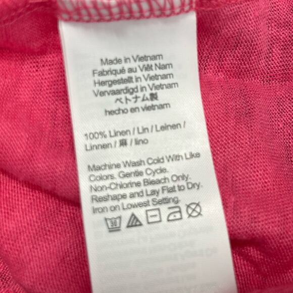 J. Crew Relaxed Linen T-Shirt Neon Flamingo Size XS - Picture 10 of 12